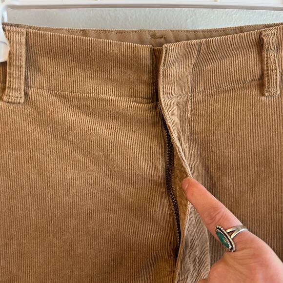 Uniqlo Tan Cotton Corduroy High Rise Wide Leg Trouser Pants Size Small 26/27 - Picture 4 of 14
